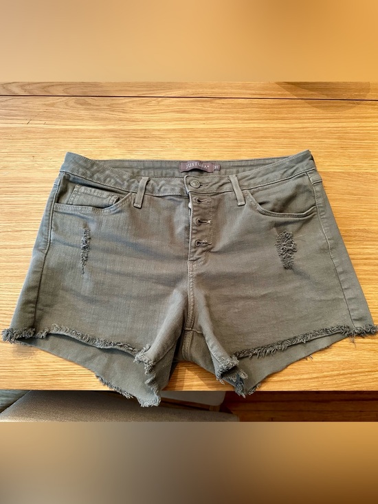 Just USA Pants - Distressed High-Rise Denim Shorts